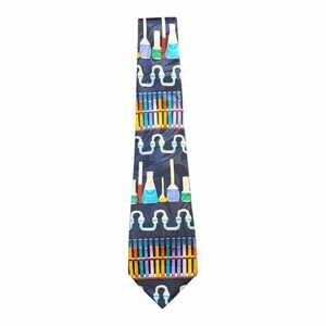 Steven Harris Hand Made Colorful Science Themed Tie